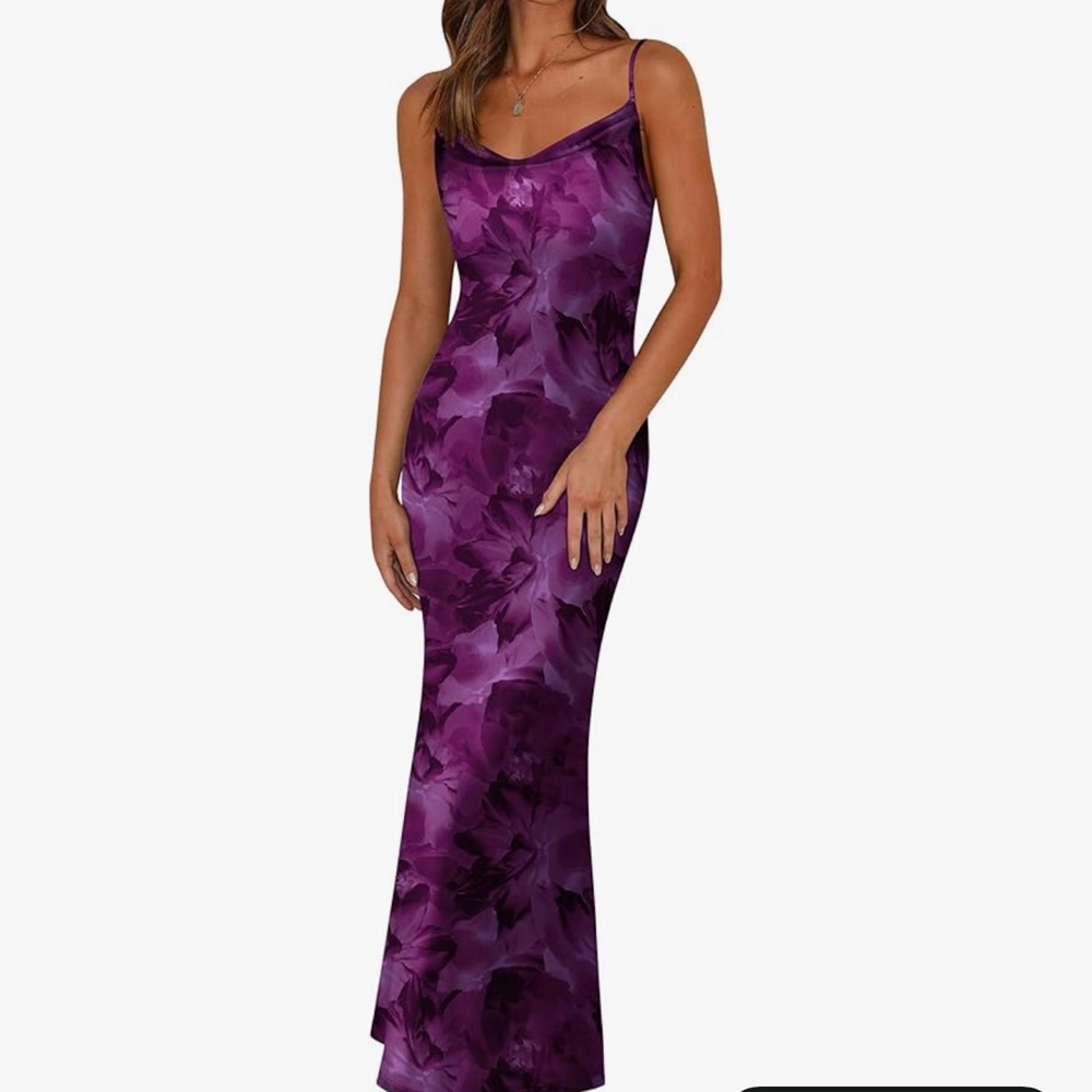 Chic Purple Floral Maxi Dress